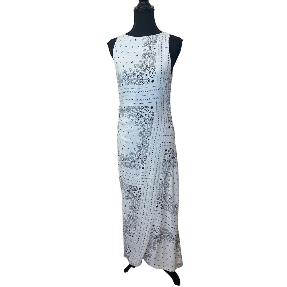 Third Form White Bandana Maxi Dress SIZE 8 Ruched Sheath Gown Designer $300 - Picture 11 of 16
